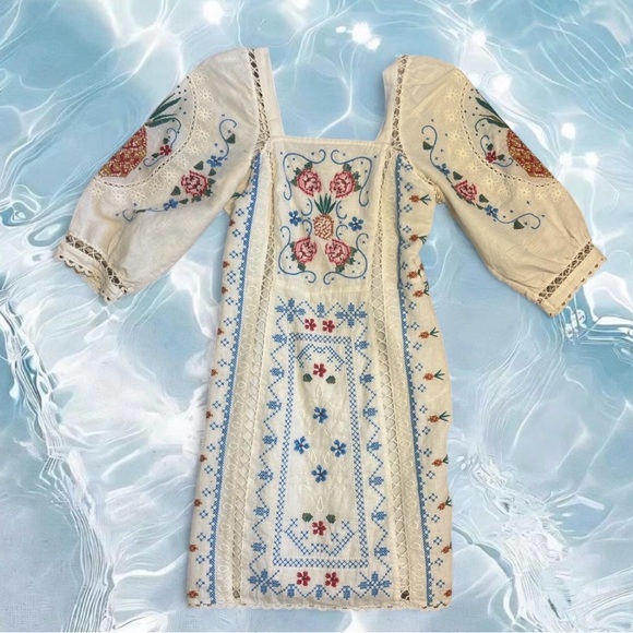 Farm Rio RARE Embroidered Mini Dress - Picture 2 of 3